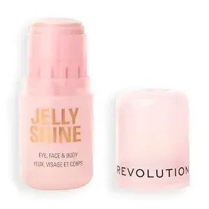 Revolution Jelly Shine Shadow & Highlight Stick For Eyes, Ethereal Pink - Face & Body With Pearlescent Shimmer Effect, Vegan & Cruelty-Free