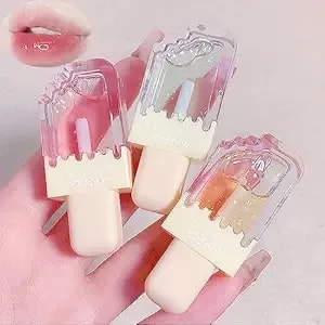 3pcs Clear Cute Lip Gloss Set,Fruit Flavored Lip Oil Set,Long Lasting Moisturizing,Hydrating Lip Glow Oil,Party Gift,Non-Toxic