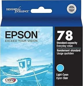 Epson 78 Claria Hi-Definition Ink Standard Capacity Light Cyan Cartridge (t078520) Works With Artisan 50, Photo r260, r280, r380, rx580, rx595, rx680