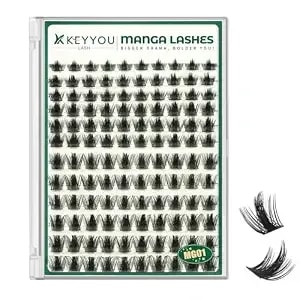 Keyyou Lash California Sunset Manga Lash Clusters 8-18mm Fairy Eyelash Clusters Natural Diy Lash Extension Wispy With Soft Thin Band(mg01 Lashes)