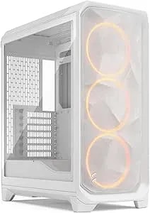 Fractal Design Meshify 3 Rgb White Tempered Glass Clear Tint - High Airflow Pc Gaming Case - Mesh Front Panel - Three Argb Momentum 14 Gen 2 Fans Included - E-Atx/Atx/Matx Support
