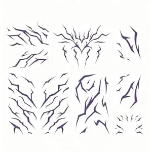 Purple Temporary Patterns Tattoo –Cosplay Tattoos Stickers, Realistic Waterproof Body Art For Cosplay, Christmas, And Party Makeup (8 Pcs)