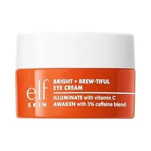 E.L.F. Skin Bright + Brew-Tiful Eye Cream, Helps Brighten Appearance Of Undereye Dark Circles & Repair Puffiness, Vegan & Cruelty-Free