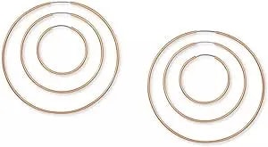 Guess Goldtone 3 Piece Hoop Earring Set For Women