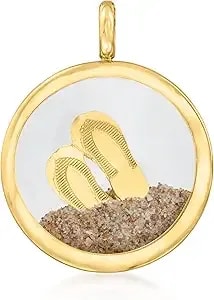 Ross-Simons 14kt Yellow Gold Flip-Flops And Sand Pendant