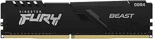 Kingston Fury Beast 8gb 3200mhz ddr4 cl16 Desktop Memory Single Module kf432c16bb/8
