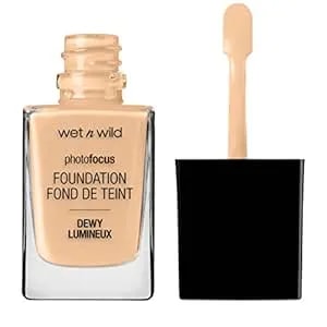 Wet N Wild Photo Focus Dewy Liquid Foundation Makeup, Soft Beige (Packaging May Vary)