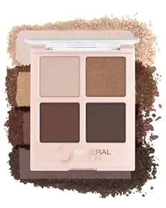 Mineral Fusion Eyeshadow Palette - Vegan Eye Makeup With Matte, Satin, And Shimmer Finishes - Natural, Lightweight Formula (Coffee Break)