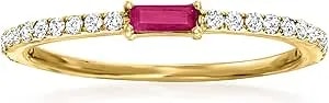 Pure Collection By Ross-Simons 0.10 Carat Gemstone And .19 Ct. T.W. Diamond Ring In 14kt Yellow Gold