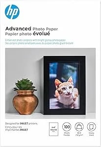 Hp Advanced Photo Paper, Glossy, 4x6 In, 100 Sheets (q6638a)