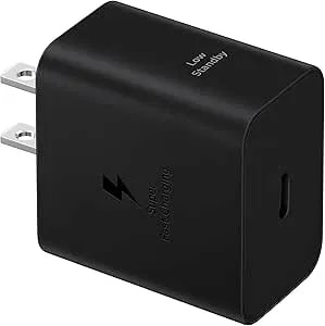 Samsung 45w Wall Charger Power Adapter, Cable Not Included, Super Fast Charging For Galaxy Phones, Tablets And Usb Type C Devices, Low Standby Power Consumption, Ep-t4511nbegus, Black