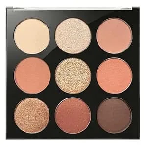 OcéAne Neutral Eyeshadow Palette 9 Colors, Long-Lasting Natural-Looking Eye Makeup, Velvety & Silky Finishes, Highly Pigmented Mattes, Shimmers & Glitter Vegan & Cruelty-Free