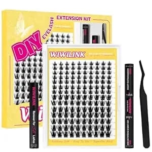 Lashes California Sunset Kit Manga Lash Clusters Kit 8-18mm Wispy Eyelash Clusters Diy Lash Spikes Waterproof Anime Extension 0.3mm Ultra-Thin Band Individual Cluster Eyelash Extensions Kit