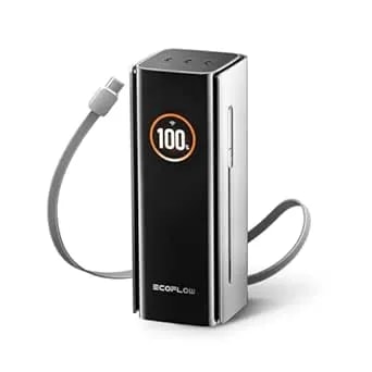 Ef Ecoflow Rapid Pro Power Bank, 20,000mah 4-Port With 230w Max Output, Portable Charger With 100w Built-In Cable, Tsa-Approved, App Control, For Macbook, Iphone 17/16 Series, Laptops, And More