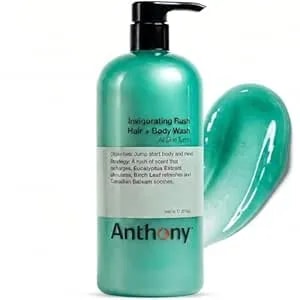 Anthony Invigorating Rush Hair And Body Wash, 32 Fl Oz, Contains Eucalyptus Extract, Canadian Balsam, Birch Leaf, 2-In-1 Formula For Hair And Body, That Cleanses, Refreshes, Hydrates And Soothes