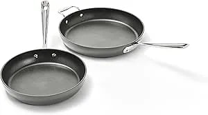 All-Clad e7859064 ha1 Hard Anodized Nonstick Fry Pan Cookware Set, 10 Inch And 12 Inch Fry Pan, 2 Piece, Black
