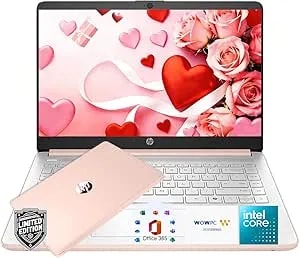 HP Latest Ultrabook Laptop With Copilot AI - 1.2TB Storage - 8GB RAM - Intel Core - Microsoft Office 365 Included, 192GB SSD + 1TB Cloud Storage, Webcam, Windows 11 No Mouse - Essential Laptop