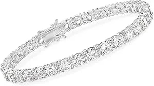Ross-Simons 15.00 Ct. T.W. Cz Tennis Bracelet In Sterling Silver