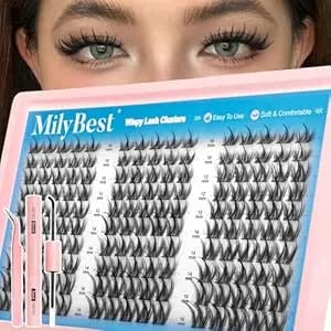 Milybest Manga Lash Clusters Kit Spiky Anime Cluster Eyelash Extensions 150pcs Cc Curl Wispy Lash Extension Kit 10-16mm Diy Cosplay Doll Individual Lashes Clusters Natural Look
