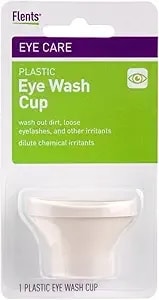 Flents Eye Wash Cup, Reusable White Plastic, Eye Rinse Aid For Cleaning Dirt, Loose Eyelashes, And Irritants, Gentle Eye Care Solution, Durable Plastic Design, Ideal For Home Use