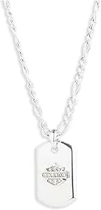 Harley-Davidson Women'S 16in Crystal Bar & Shield Small Dog Tag Pendant Necklace