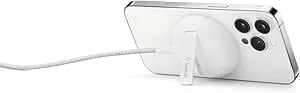 Belkin Wireless Charger, Fast Charging Up To 15w W/Official Made-For-Magsafe Module And Pad Style, Metal Kickstand For Iphone 14, 14 Plus, 14 Pro, 14 Pro Max, 13, 12 And Other Magsafe Iphones - White