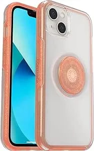 Otterbox Iphone 13 Otter + Pop Symmetry Series Clear Case - Melondramtic (Clear/Orange), Integrated Popsockets Popgrip, Slim, Pocket-Friendly, Raised Edges Protect Camera & Screen