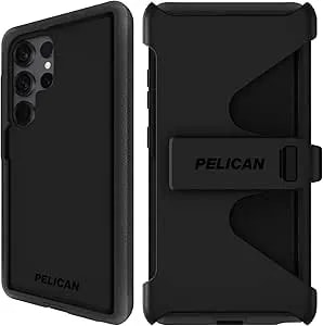 Pelican Voyager Samsung Galaxy s25 Ultra Case [Magnetic And Wireless Charging] Case W/ 18ft Mil-Std Drop Protection - Heavy Duty Cover W/Belt Clip Holster For Samsung Galaxy s25 Ultra 6.9" - Black
