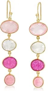 Ross-Simons Multi-Gemstone Drop Earrings In 18kt Gold Over Sterling