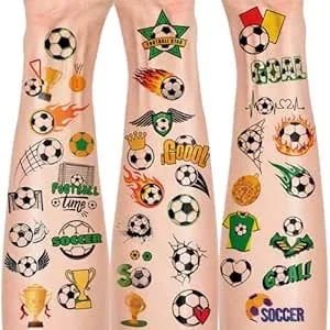 100pcs+ Soccer Tattoos Temporary Glitter Precut Soccer Stickers,World Cup Merchandise Party Favors 2026 & Birthday Decor Supplies,Sports Themed Football Accessories Gifts For Boys Girls School Reward