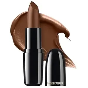 Facescanada Weightless Creme Lipstick - Natural Brown 21 - Infused With Vitamin E - Creamy Texture - Hydrating Lipstick - Ultra Glossy Finish - Cruelty Free - 0.14 Oz (4g)