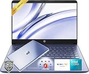 Hp 14" Royal Blue Laptop – Perfect For Students, Stylish & Vibrant Design, 4gb Ram, 1.1tb Storage (64gb Emmc + 1tb Onedrive), Microsoft 365 Included, Intel 4-Core Processor, Windows 11, Hd Display
