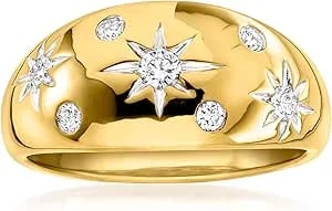 Ross-Simons 0.25 Ct. T.W. Scattered Lab-Grown Diamond Star Ring In 18kt Gold Over Sterling