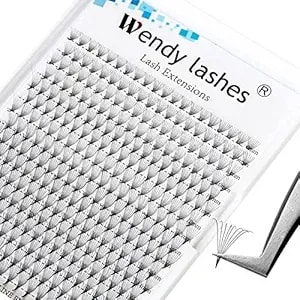 Wendy Lashes Natural Eyelash Extensions Premade Fans 5d/6d/8d/10d C/D Curl 16 Rows 9-16mm Mixed Ponited Base Preamde Lash Extensions (8d-0.07-D, 9-16mm Mixed Tray)