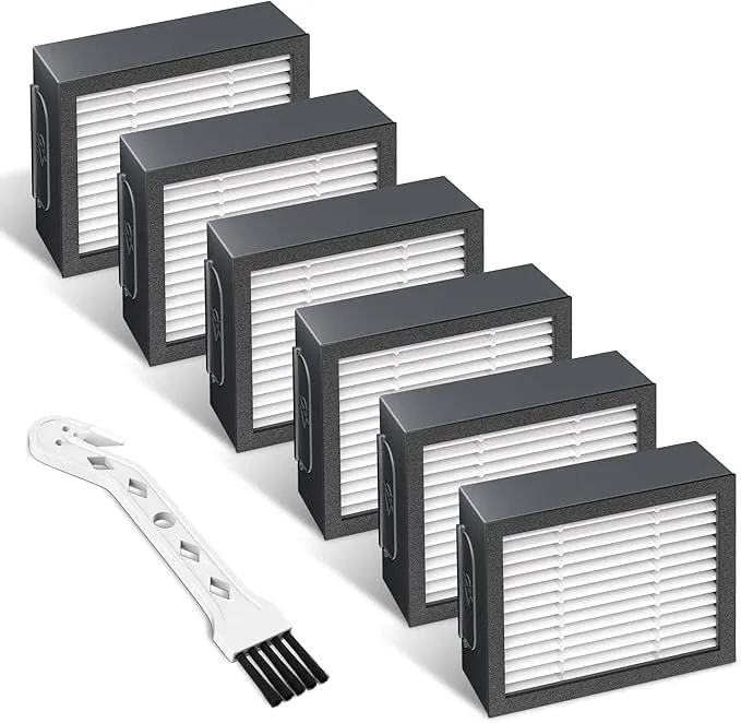 Filters Replacement Fit For I-Robot Roomba E I & J Series i1 i3 i3,6 Pack - Fit For i4 i5/Plus i7 i7+/Plus i6 i6+ i8 i8+ e5 e6 e7 Vacuum Cleaner Parts 4639161,High Efficiency Filters +1 Cleaning Brush