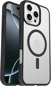Otterbox Iphone 16 Pro Max (Only) - React Series Case - Black Crystal (Clear/Black) - Snaps To Magsafe - Ultra-Thin - Non-Retail Packaging