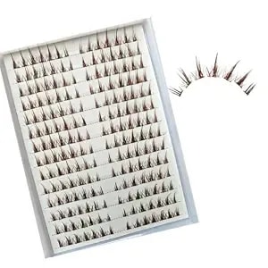 Lash Clusters 3d Fake Eyelashes Clusters Diy Individual Eyelash Clusters Thin Invisible Lash Band（Fairybrown）