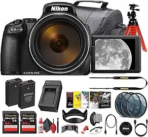 Nikon Coolpix p1100 125x Super Zoom Compact Digital Camera (26541) + Photo Software + 2 X 64gb Memory Card + Filter Kit + Camera Bag + En-el20 Battery + Charger + Flexible Tripod + More