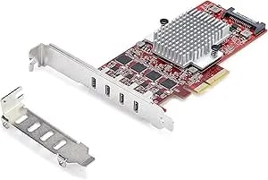 Startech.Com 4-Port USB-C 10Gbps Pcie Card, 4X Independent USB 3.2 Controllers, PCI Express 3.0, Standard Profile, TAA