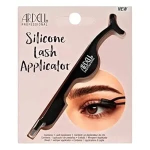 Ardell Silicone Lash Applicator Tool, Eyelash Tweezers For Lash Cluster, Strip Lashes Application, Soft Grip & Durable Design, Black