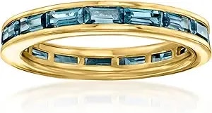 Ross-Simons 2.00 Ct. T.W. London Blue Topaz Eternity Band In 18kt Gold Over Sterling