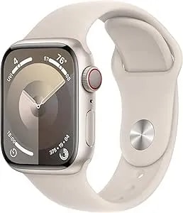 Apple Watch Series 9 [Gps, 41mm] Starlight Aluminum Case With Starlight Sport Band, S/M (Renewed Premium)