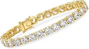 Ross-Simons 23.00 Ct. T.W. Cz Tennis Bracelet In 18kt Gold Over Sterling