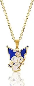 Hello Kitty Sanrio Women'S Kuromi Necklace Collection – Silver And 18kt Flash-Plated With Crystal & Enamel Pendants, Officially Licensed