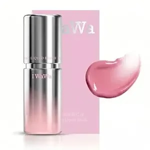 Liquid Blush, Iwawa Liquid Blush For Cheeks - Liquid To Powder Matte Finish, Self Contained Brush, Cool Mist Pink