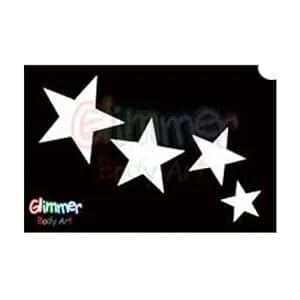 Glimmer Body Art Glitter Tattoo Stencils Stars 2 (5/Pack)