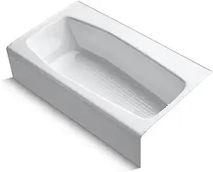 Kohler K-714-0 Villager Bath With 4-Inch Ledge And Right-Hand Drain, Cast Iron, White