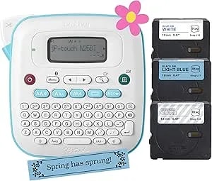 Brother P-Touch -N25BTV3 Personal Connected Label Maker, Bluetooth (Bundle), Design&Print2 App, Portable, Handheld, 3 Sample Label Tapes Included, Prints With Btag½â€ (12mm) Wide Tapes