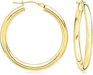 Ross-Simons Italian 18kt Yellow Gold Hoop Earrings