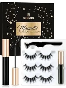 Magnetic Eyelashes With Eyeliner - Magnetic Eyeliner And Lashes Kit, 5d Faux Mink Lashes,Eyelashes Long Reusable False Lashes (3 Pairs)
